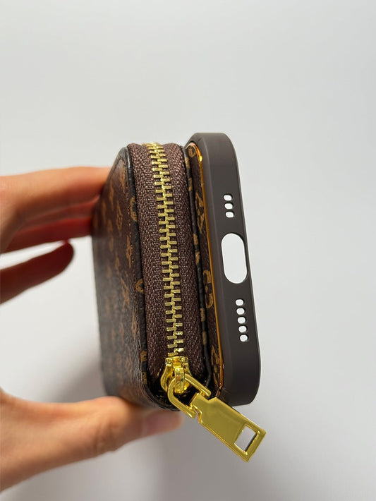 Brown iPhone case 2004 small | Accordion card holder (subject to the video) - The Luxe Case