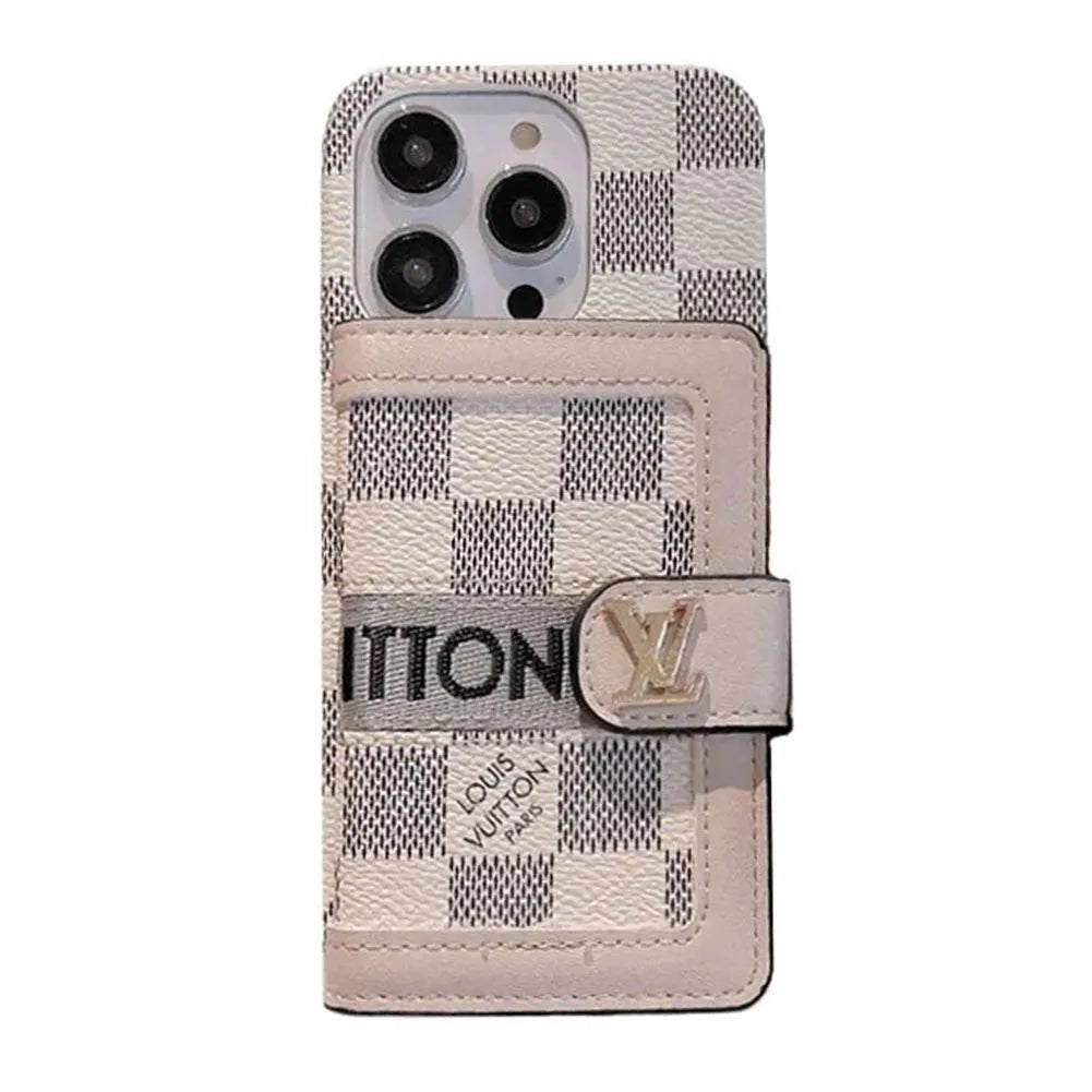 Classic V Leather iPhone Wallet Case With Crossbody Strap - The Luxe Case