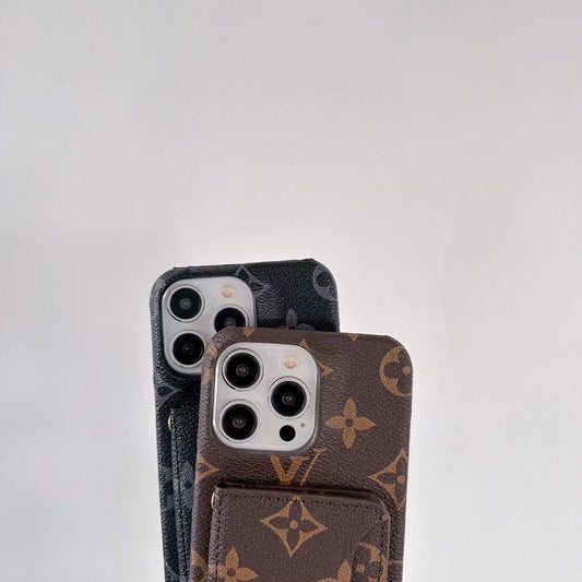 LV Monogram iPhone Case Luxury Edition with Card Holder - The Luxe Case