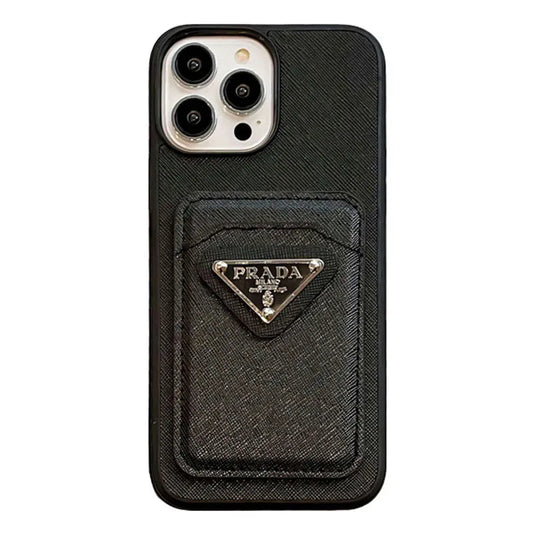PD Acrylic Metal Triangle Label PR iPhone Wallet Case - The Luxe Case