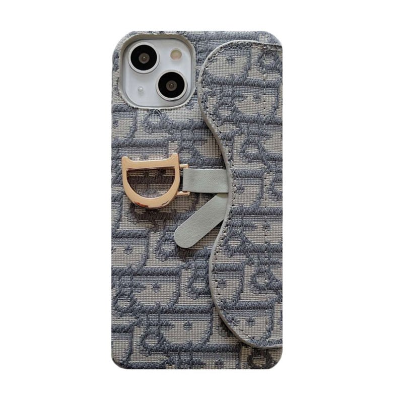 Personalized CD Black iPhone Case With Card Holder - The Luxe Case