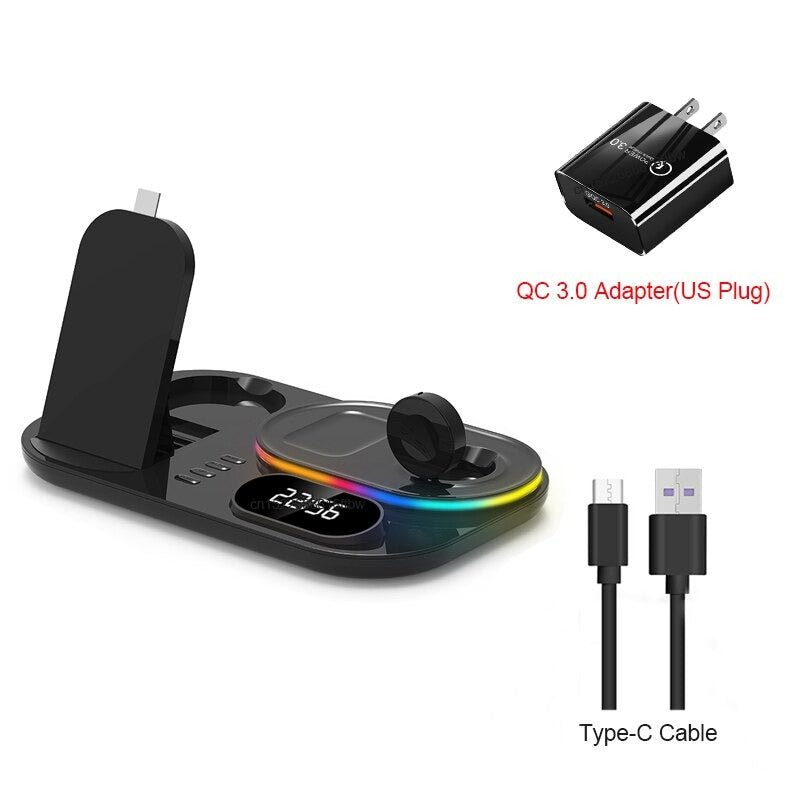 3 in 1 Qi-Certified Fast Wireless Charger Station For Samsung Devices - The Luxe Case