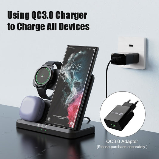 3 in 1 Wireless Charger Stand for Samsung Galaxy S23 Series - The Luxe Case