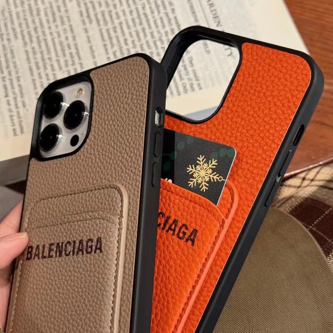 Balenciaga Leather iPhone Wallet Case - The Luxe Case