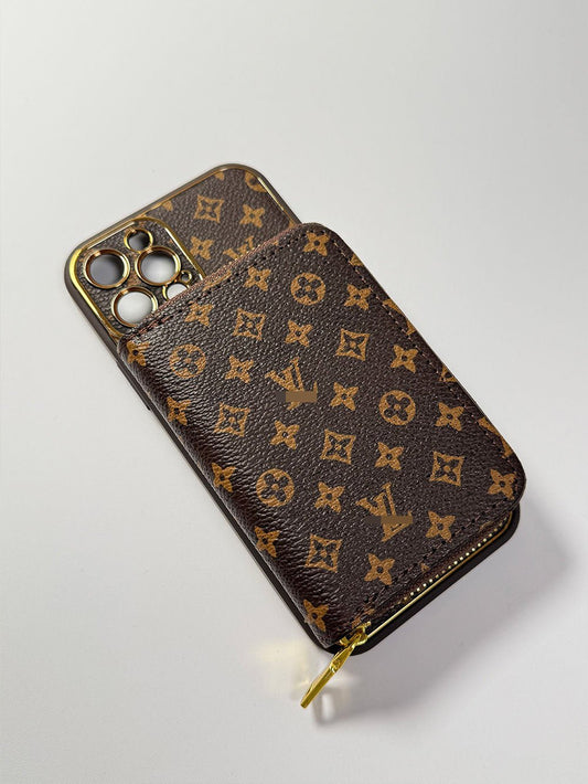 Brown iPhone case 2004 small | Accordion card holder (subject to the video) - The Luxe Case