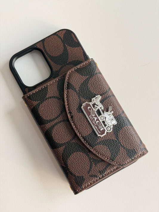 C series Phone case 1004 Brown | Accordion card holder (subject to the video) - The Luxe Case
