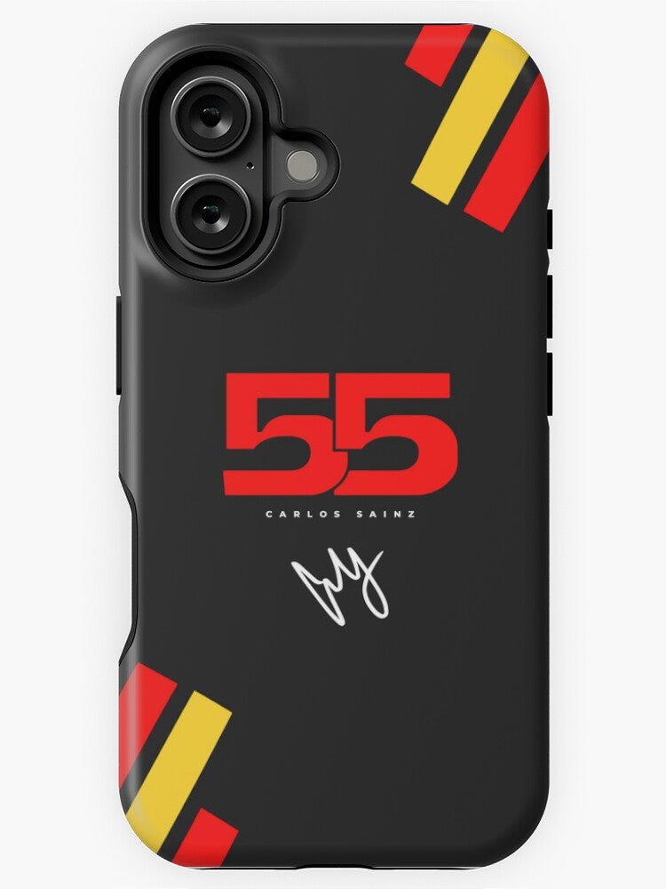 Carlos Sainz 55 number and signature (Francesco) iPhone Case - The Luxe Case