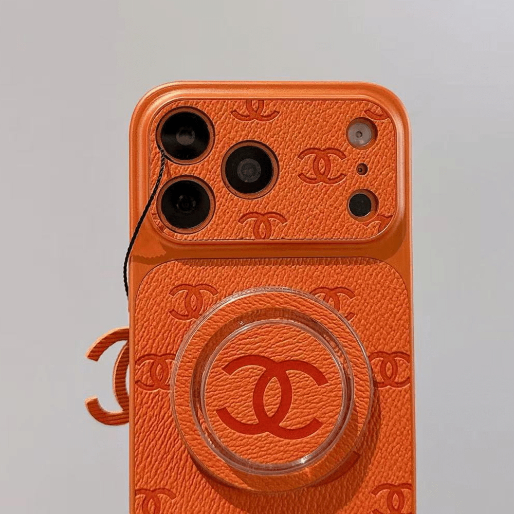 Chanel Embossed Monogram MagSafe Ring Holder Premium Leather Luxury Phone Case - The Luxe Case