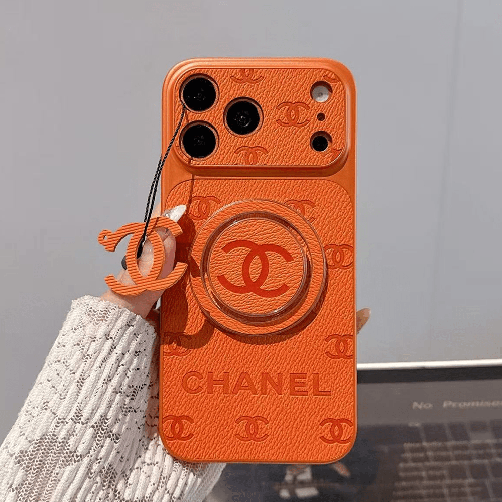 Chanel Embossed Monogram MagSafe Ring Holder Premium Leather Luxury Phone Case - The Luxe Case