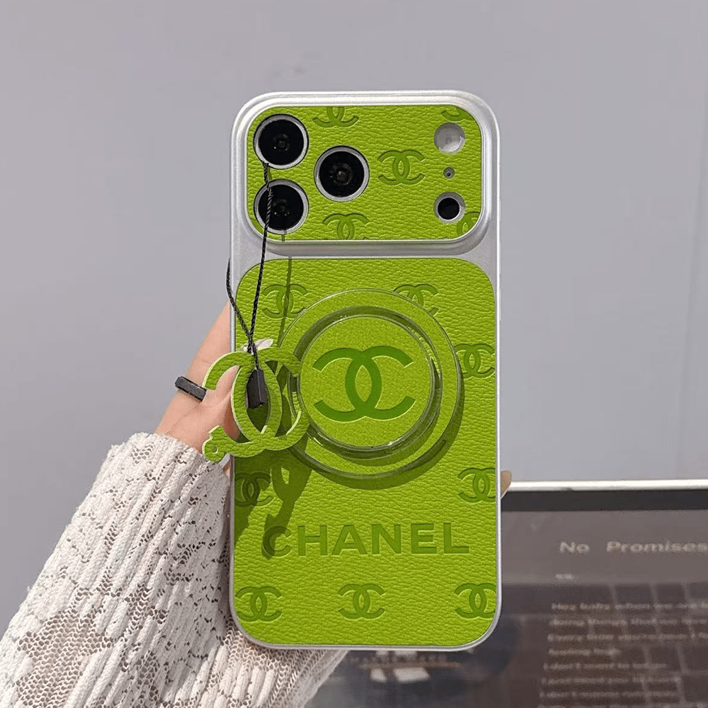 Chanel Embossed Monogram MagSafe Ring Holder Premium Leather Luxury Phone Case - The Luxe Case