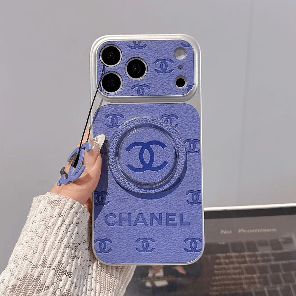 Chanel Embossed Monogram MagSafe Ring Holder Premium Leather Luxury Phone Case - The Luxe Case