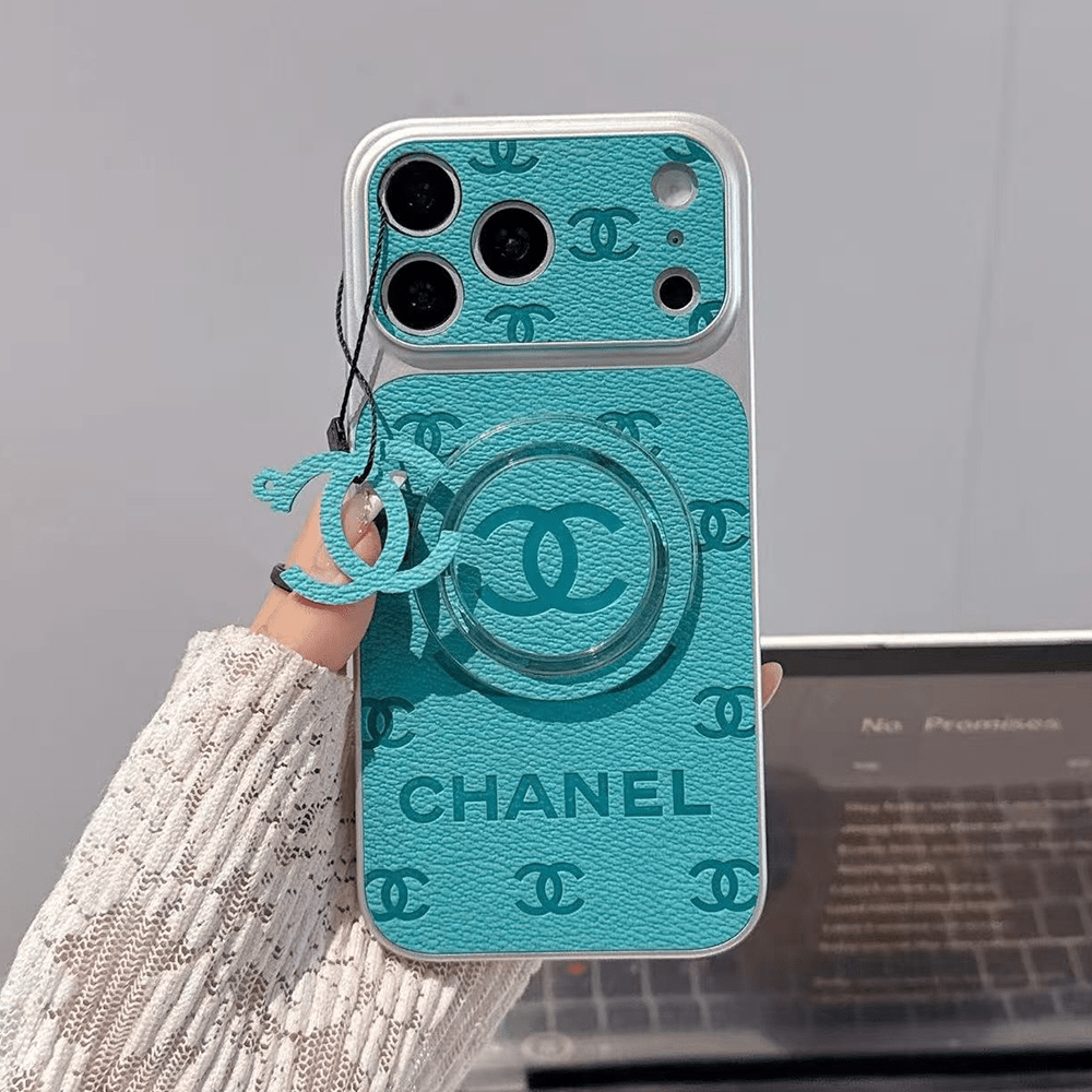 Chanel Embossed Monogram MagSafe Ring Holder Premium Leather Luxury Phone Case - The Luxe Case