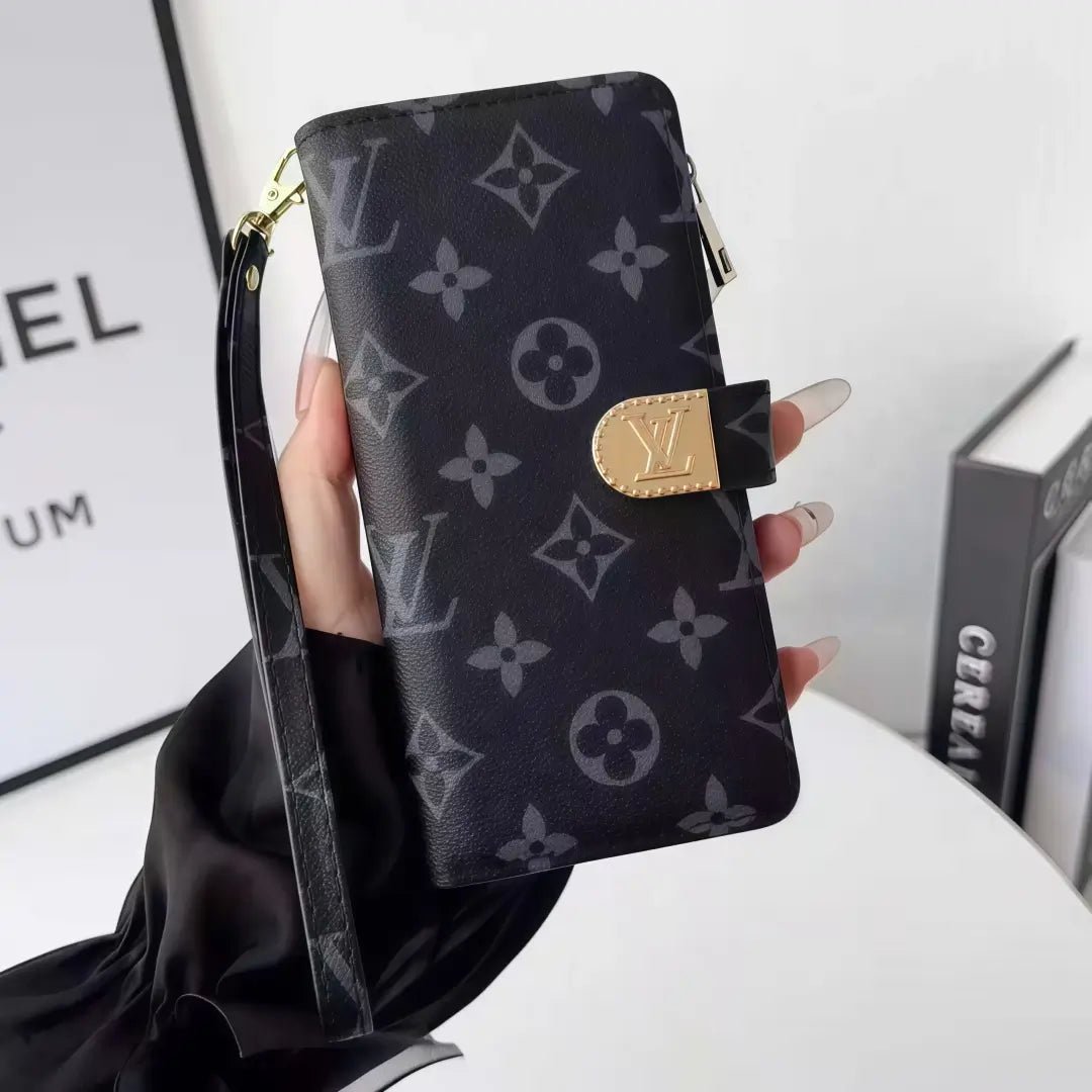 Classic Monogram Leather iPhone Wallet Case - The Luxe Case