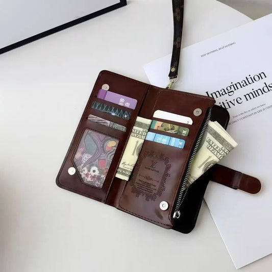Classic Monogram Leather iPhone Wallet Case - The Luxe Case