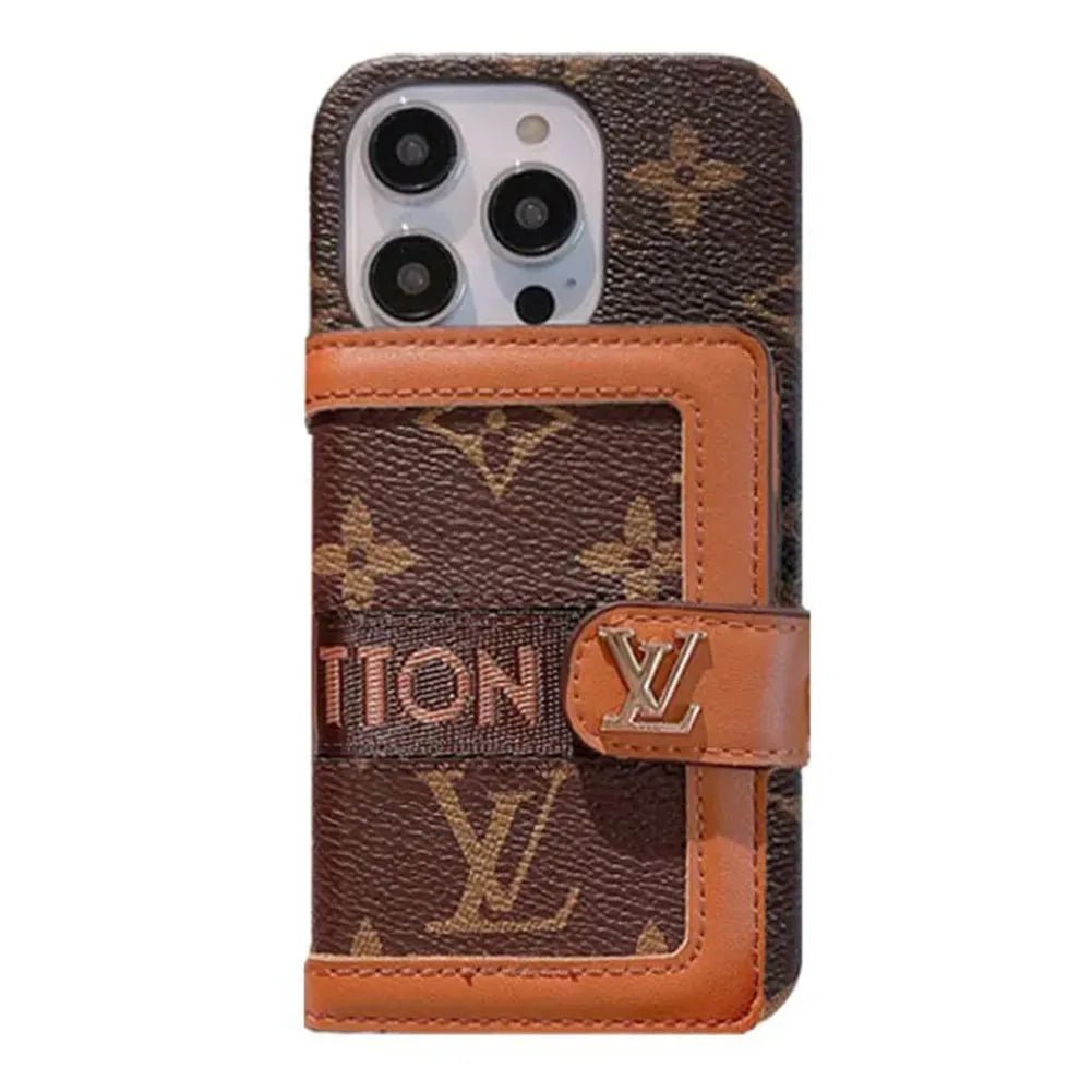 Classic V Leather iPhone Wallet Case With Crossbody Strap - The Luxe Case