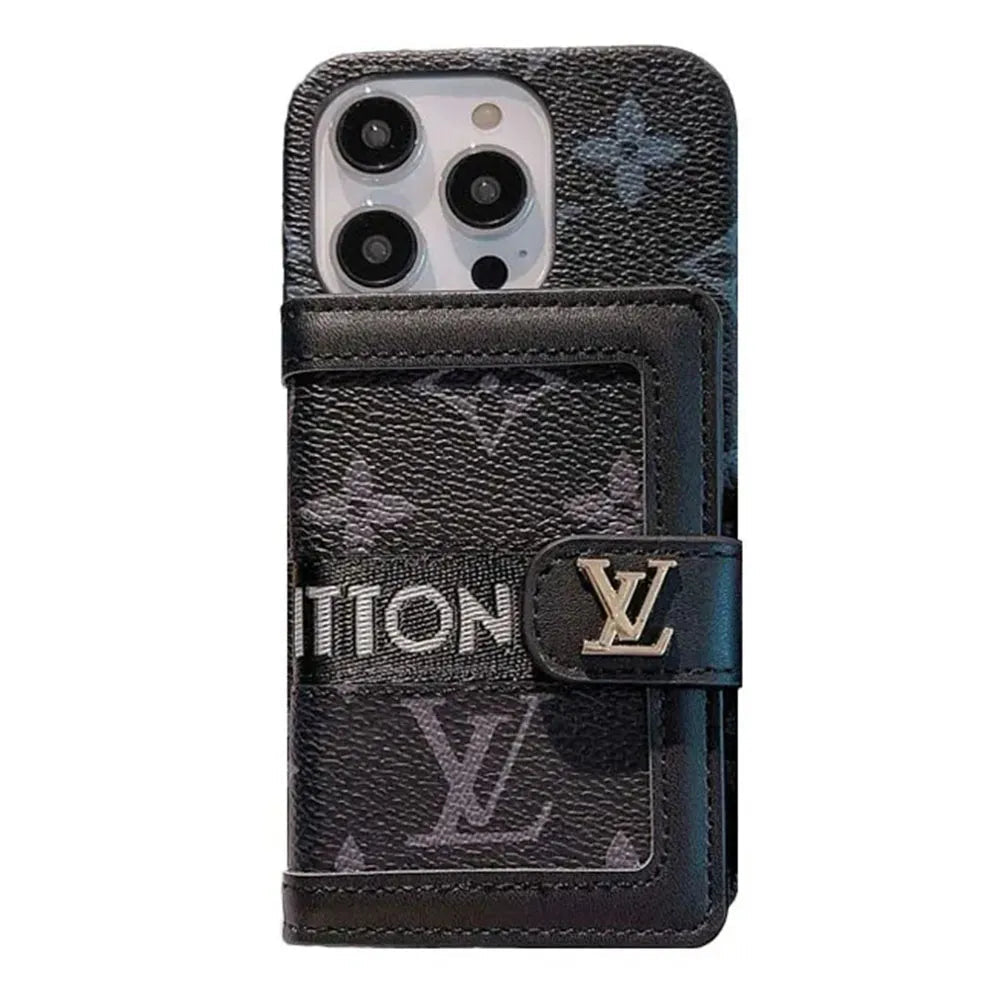 Classic V Leather iPhone Wallet Case With Crossbody Strap - The Luxe Case