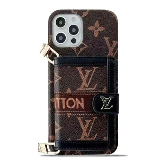 Classic V Leather iPhone Wallet Case With Crossbody Strap - The Luxe Case