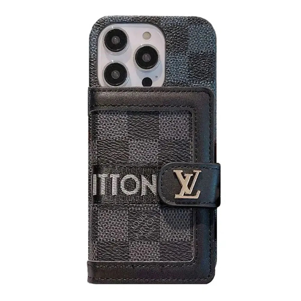 Classic V Leather iPhone Wallet Case With Crossbody Strap - The Luxe Case