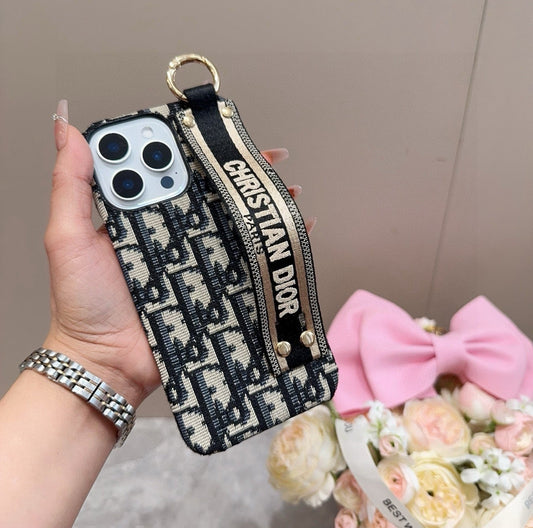 Dior Embroidered Fabric Card Holder Phone Case - The Luxe Case