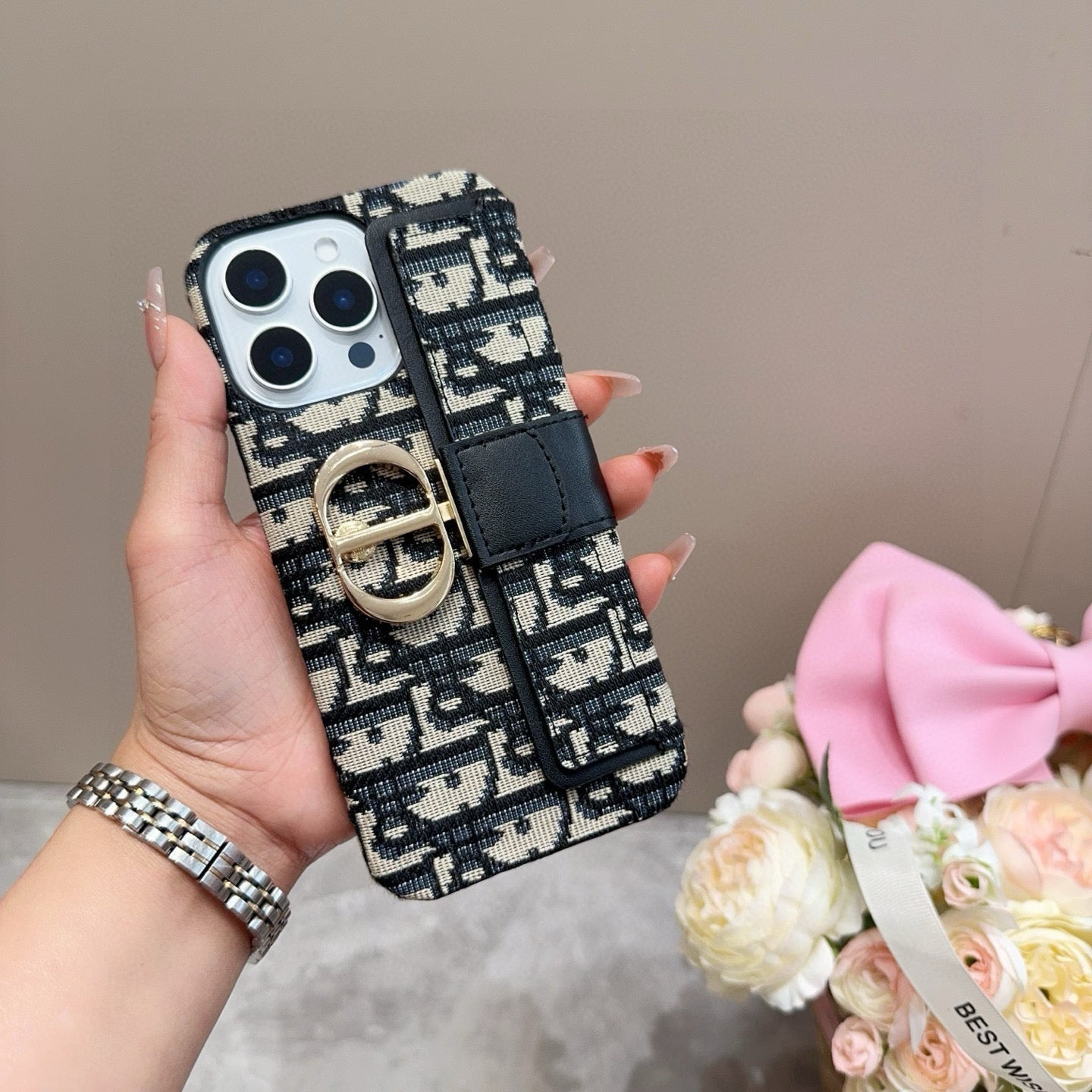 Dior Montaigne 30 Monogram Card Holder Phone Case - The Luxe Case