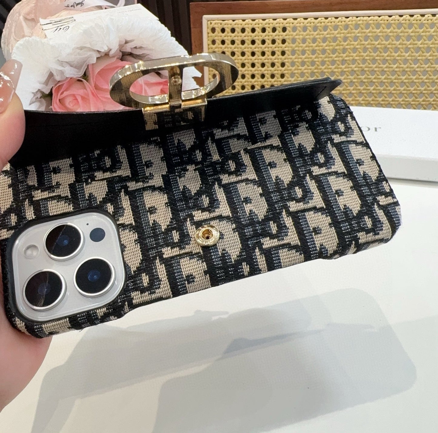 Dior Montaigne 30 Monogram Card Holder Phone Case - The Luxe Case