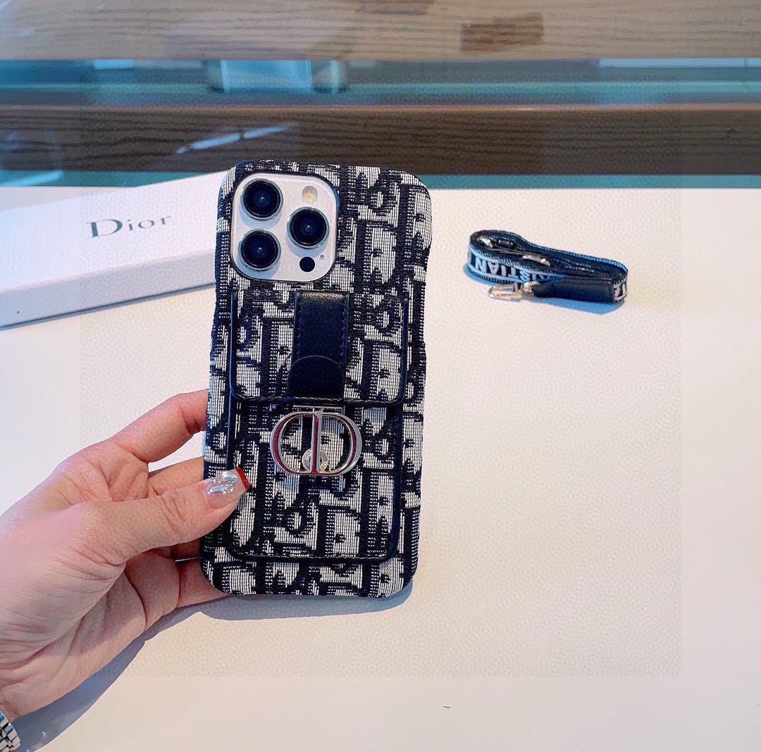 Dior Montaigne - Embroidered Strap Card Phone Case - The Luxe Case