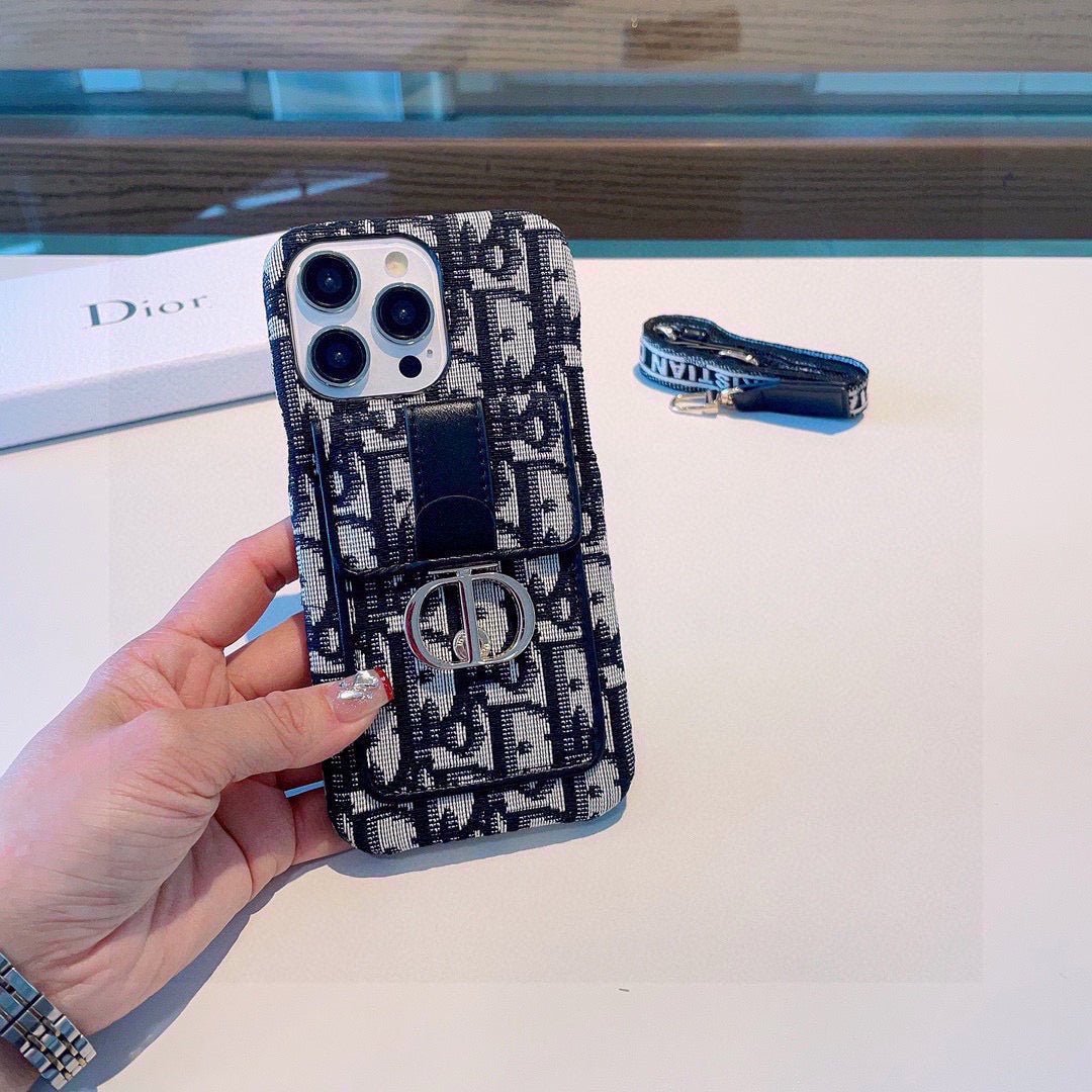 Dior Montaigne - Embroidered Strap Card Phone Case - The Luxe Case