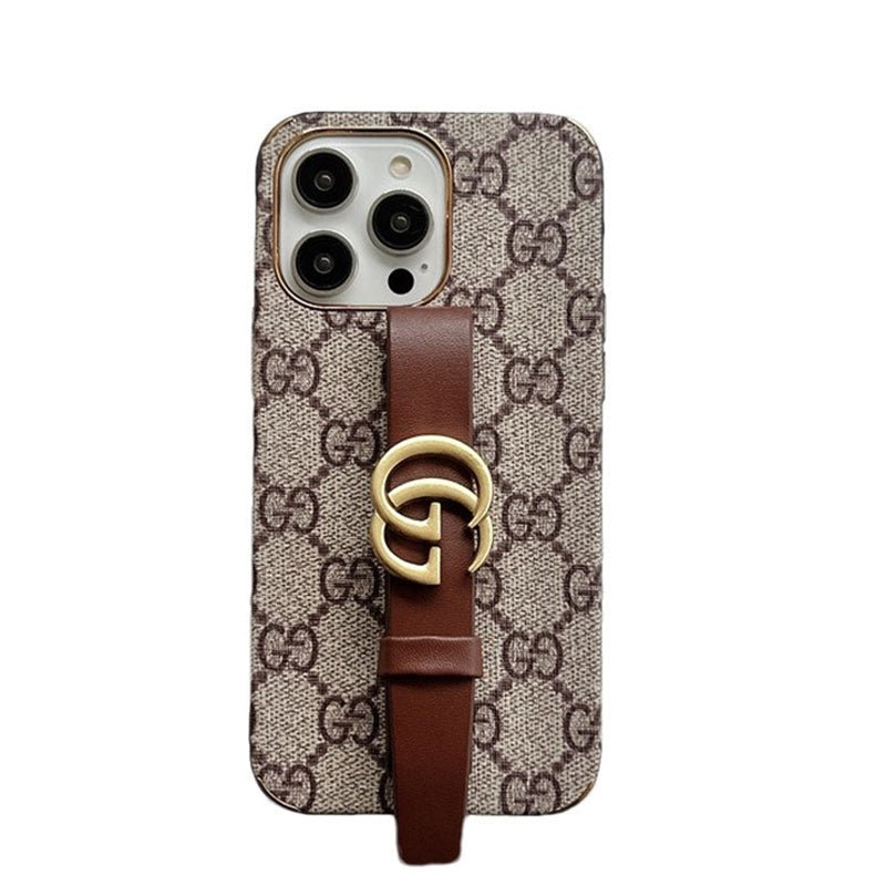 GG iPhone Case With Holder Brown - The Luxe Case