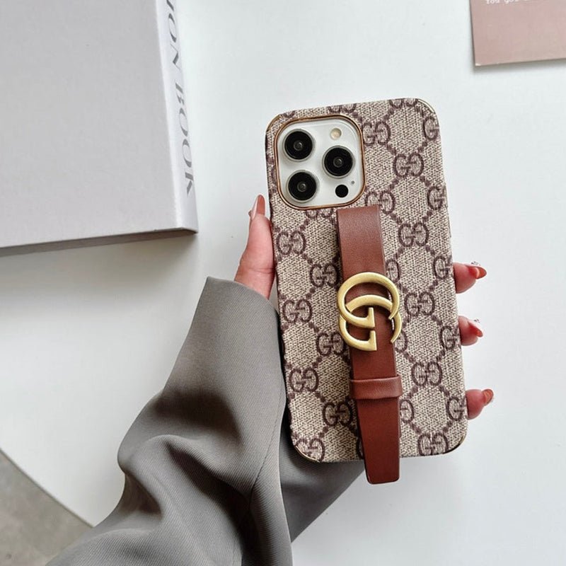 GG iPhone Case With Holder Brown - The Luxe Case