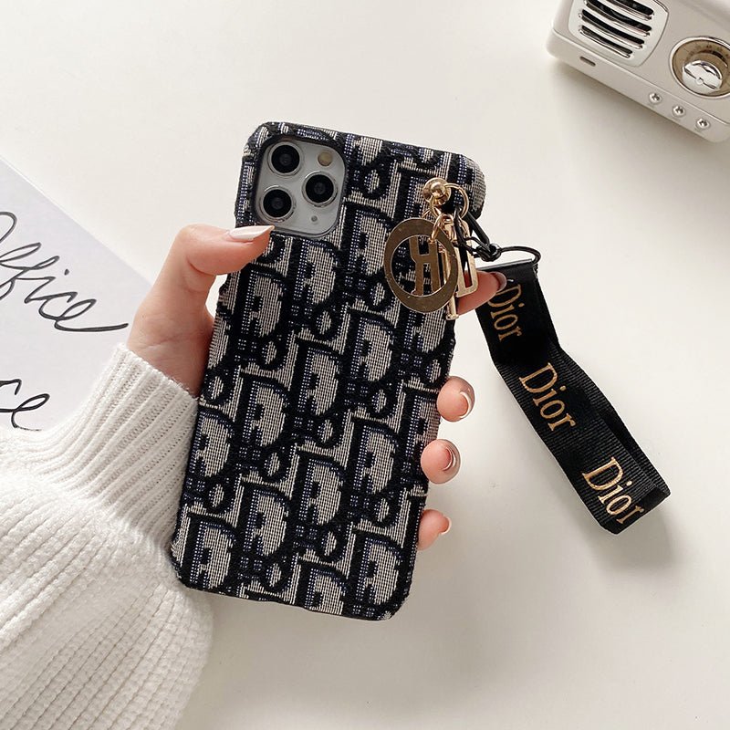 Luxury CD Black iPhone Case With Strap - The Luxe Case