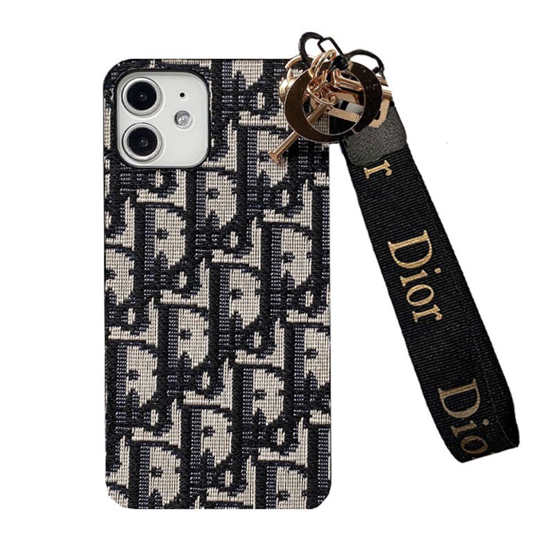 Luxury CD Black iPhone Case With Strap - The Luxe Case