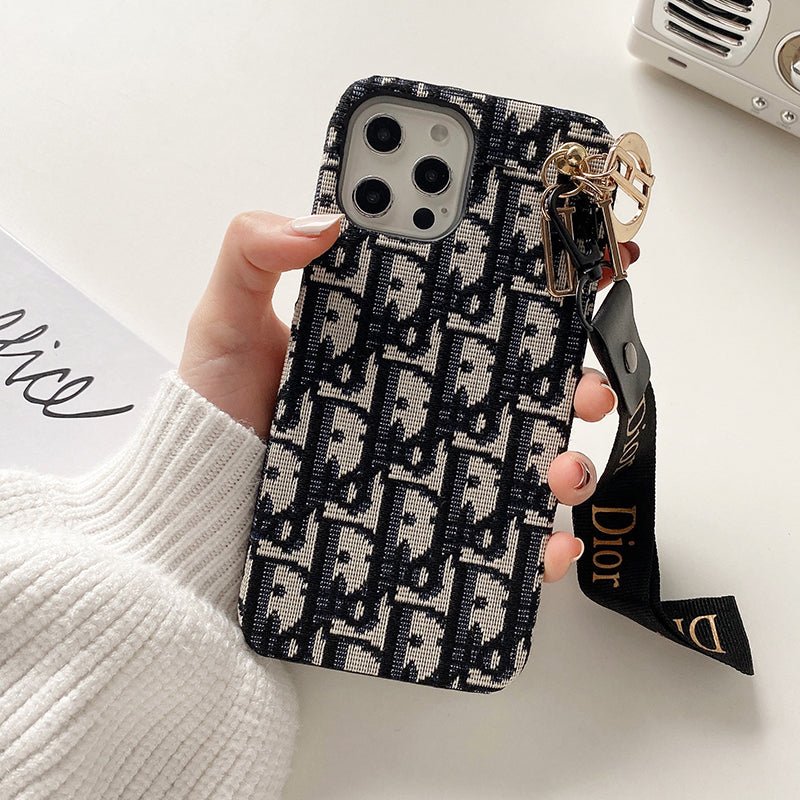 Luxury CD Black iPhone Case With Strap - The Luxe Case
