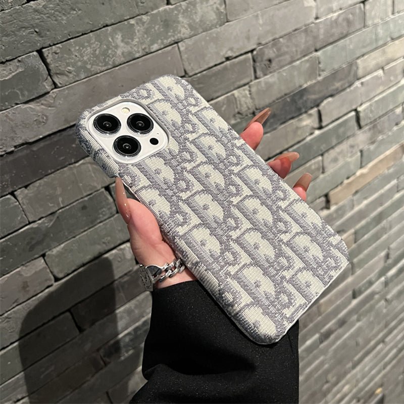 Luxury CD iPhone Case Classic Fabric Gray - The Luxe Case