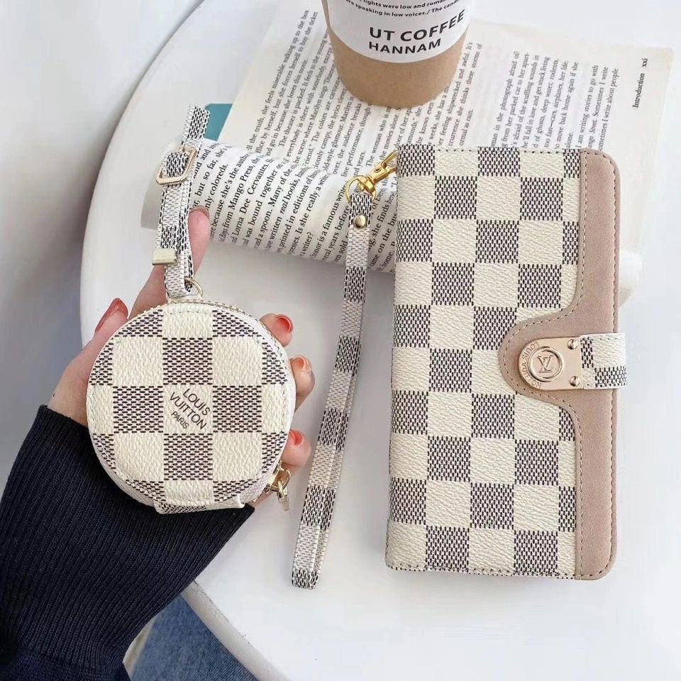 Luxury GG LV BUR iPhone & AirPods Case with Card Holder - The Luxe Case