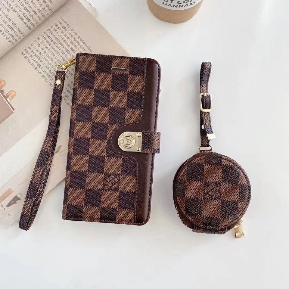 Luxury GG LV BUR iPhone & AirPods Case with Card Holder - The Luxe Case