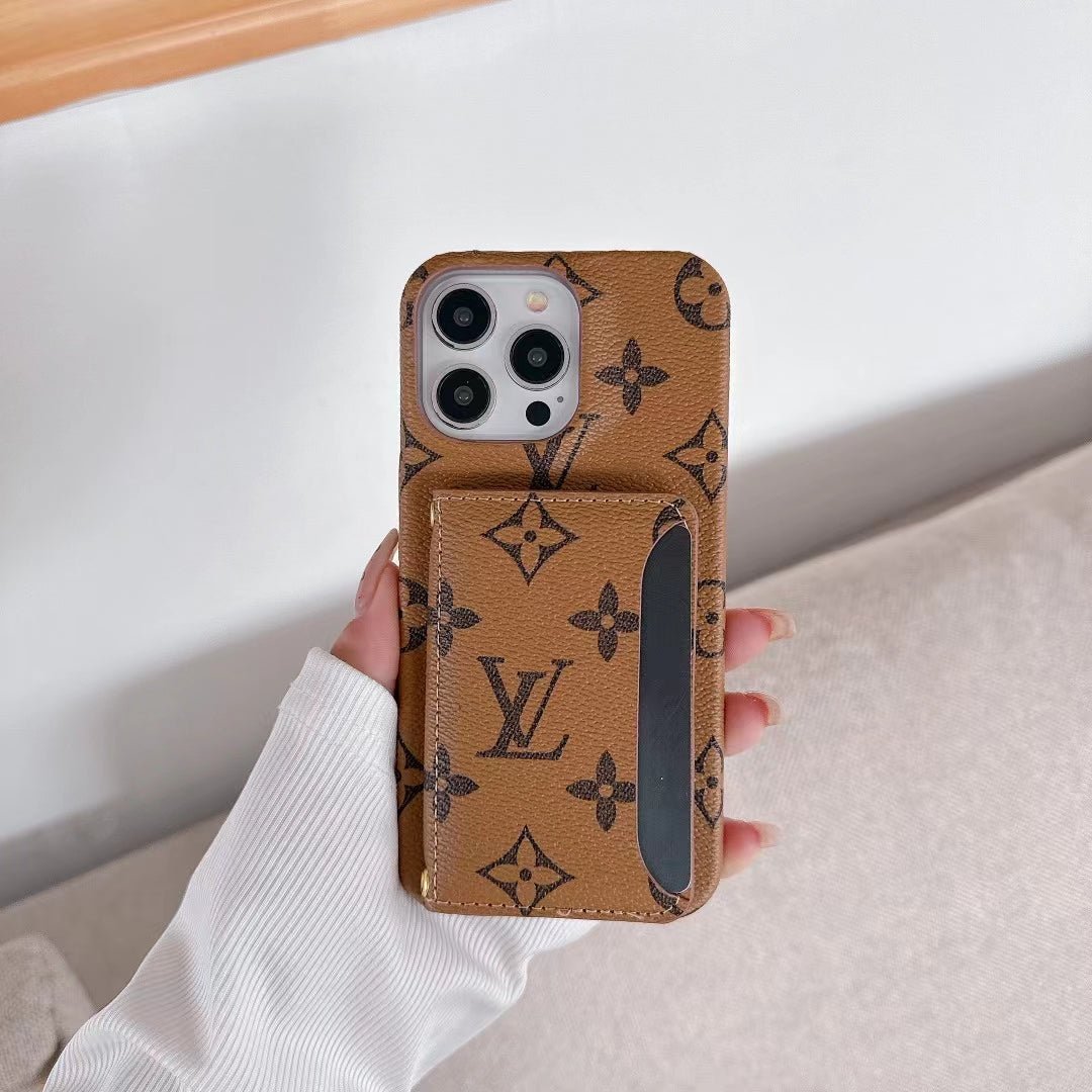 LV Monogram iPhone Case Luxury Edition with Card Holder - The Luxe Case