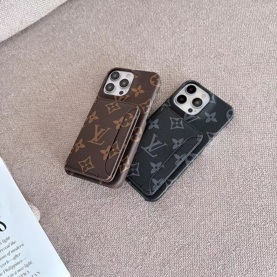 LV Monogram iPhone Case Luxury Edition with Card Holder - The Luxe Case