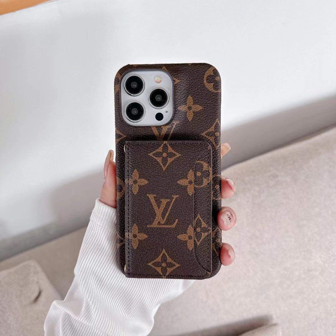 LV Monogram iPhone Case Luxury Edition with Card Holder - The Luxe Case