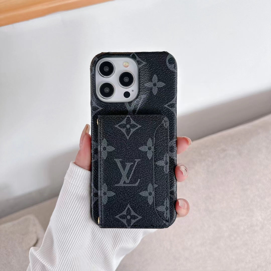 LV Monogram iPhone Case Luxury Edition with Card Holder - The Luxe Case