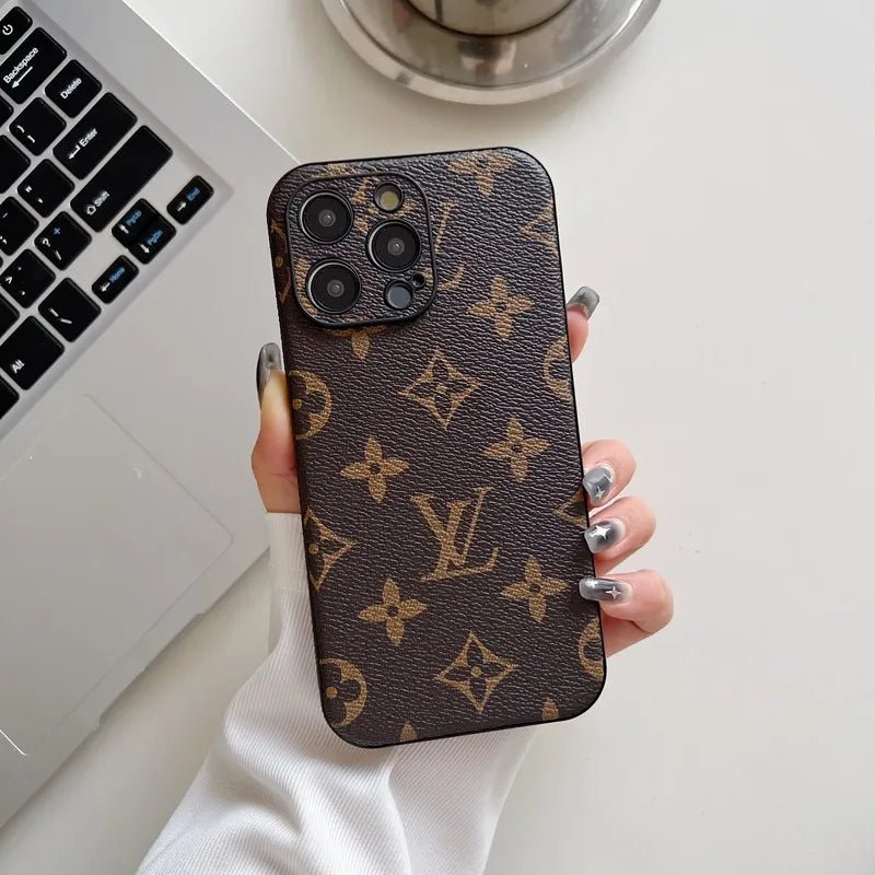 Monogram L Vintage Leather iPhone Case - The Luxe Case