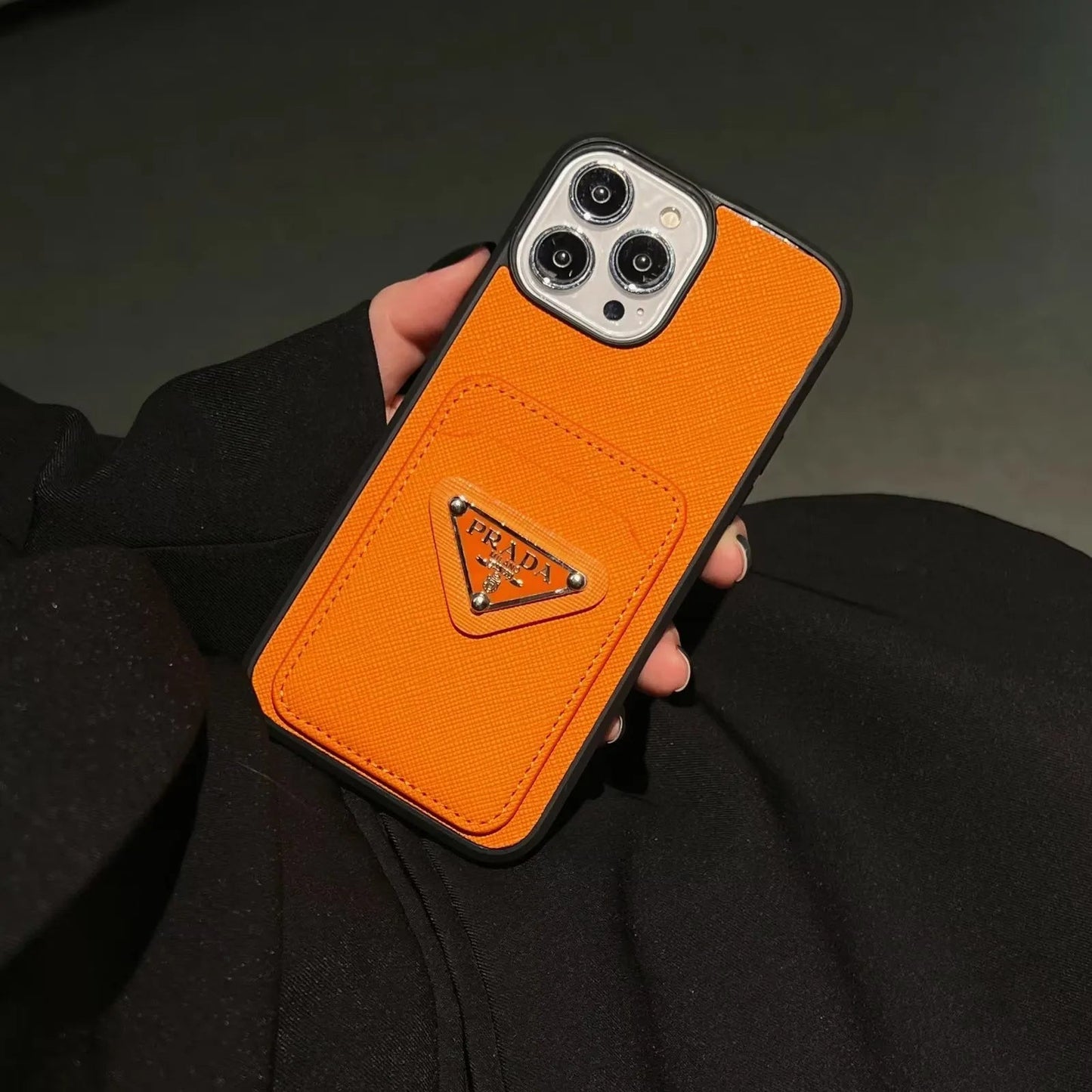 PD Acrylic Metal Triangle Label PR iPhone Wallet Case - The Luxe Case