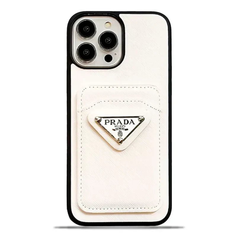PD Acrylic Metal Triangle Label PR iPhone Wallet Case - The Luxe Case