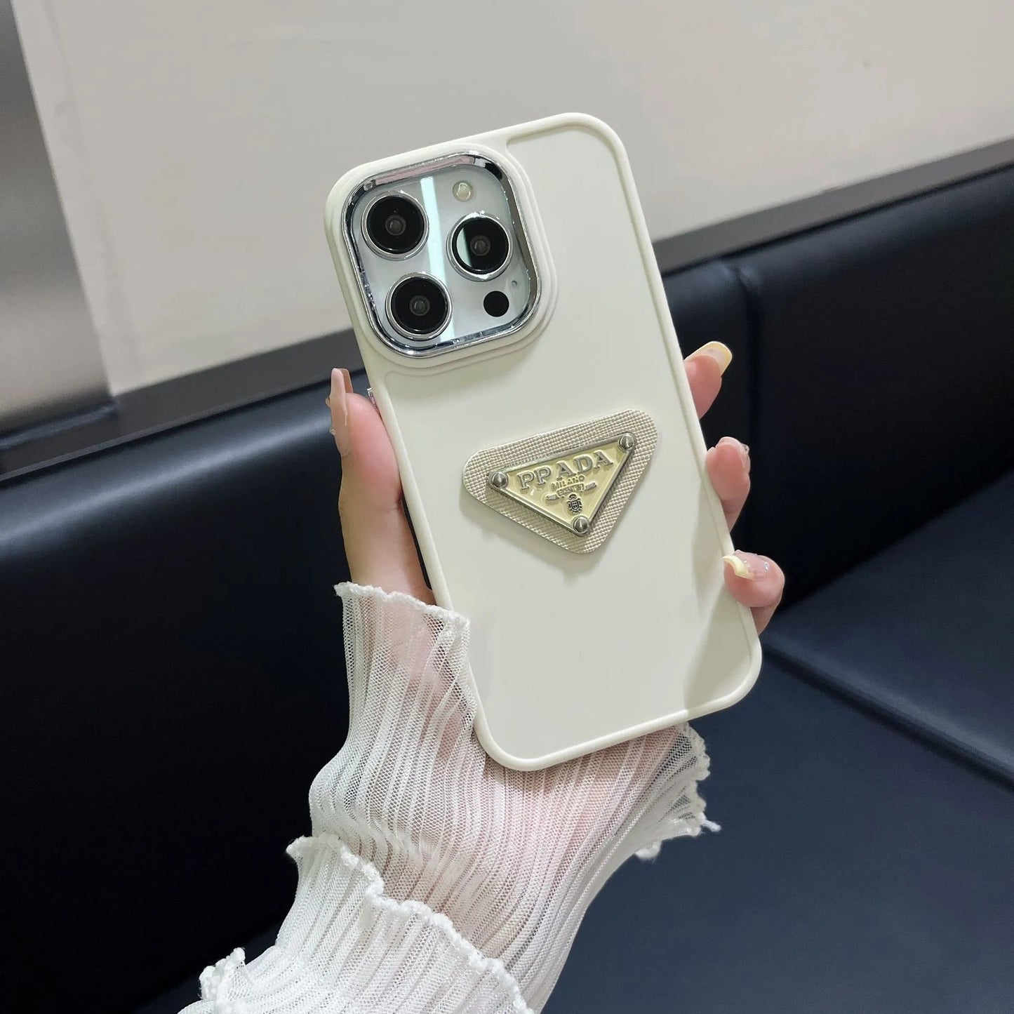 PD Simple Metal Triangle Label iPhone Case - The Luxe Case