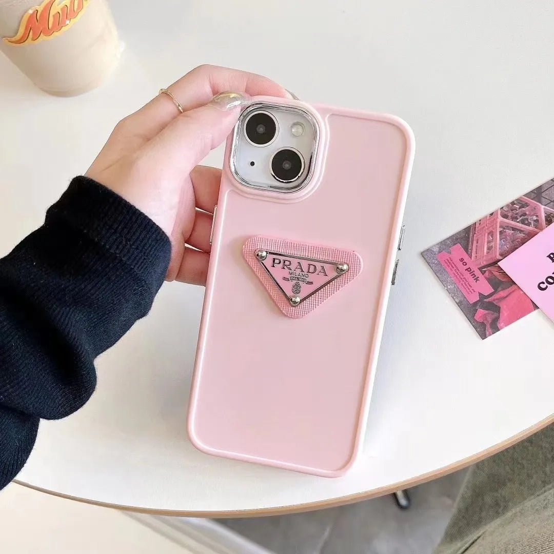 PD Simple Metal Triangle Label iPhone Case - The Luxe Case