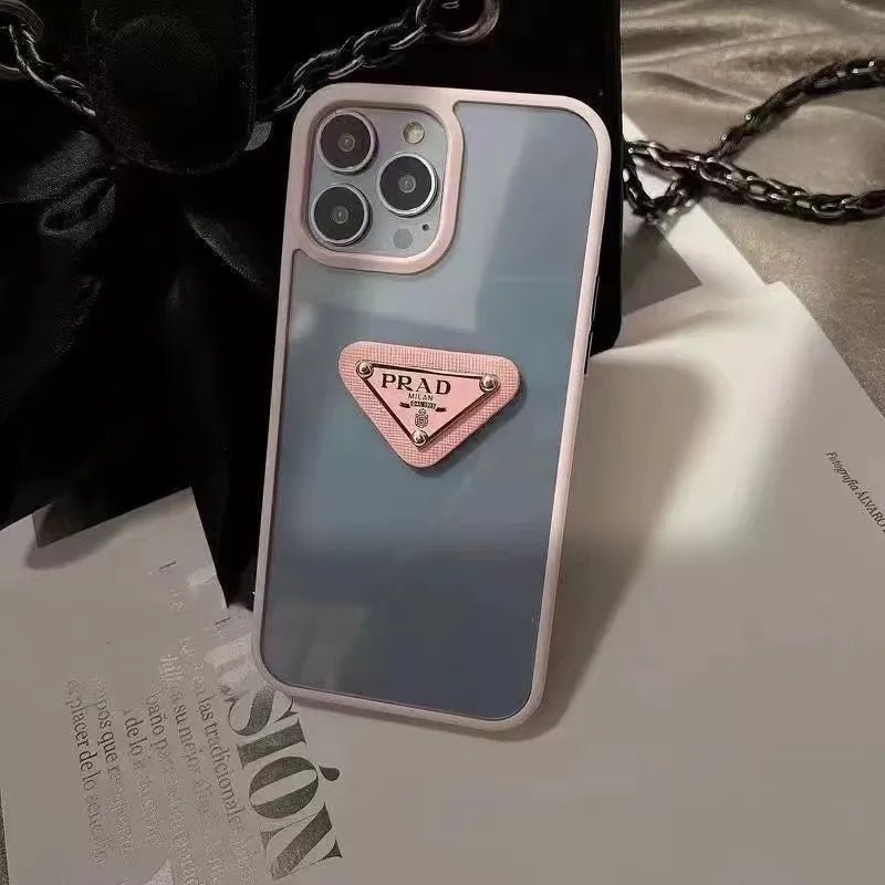 PD Simple Metal Triangle Label iPhone Case - The Luxe Case