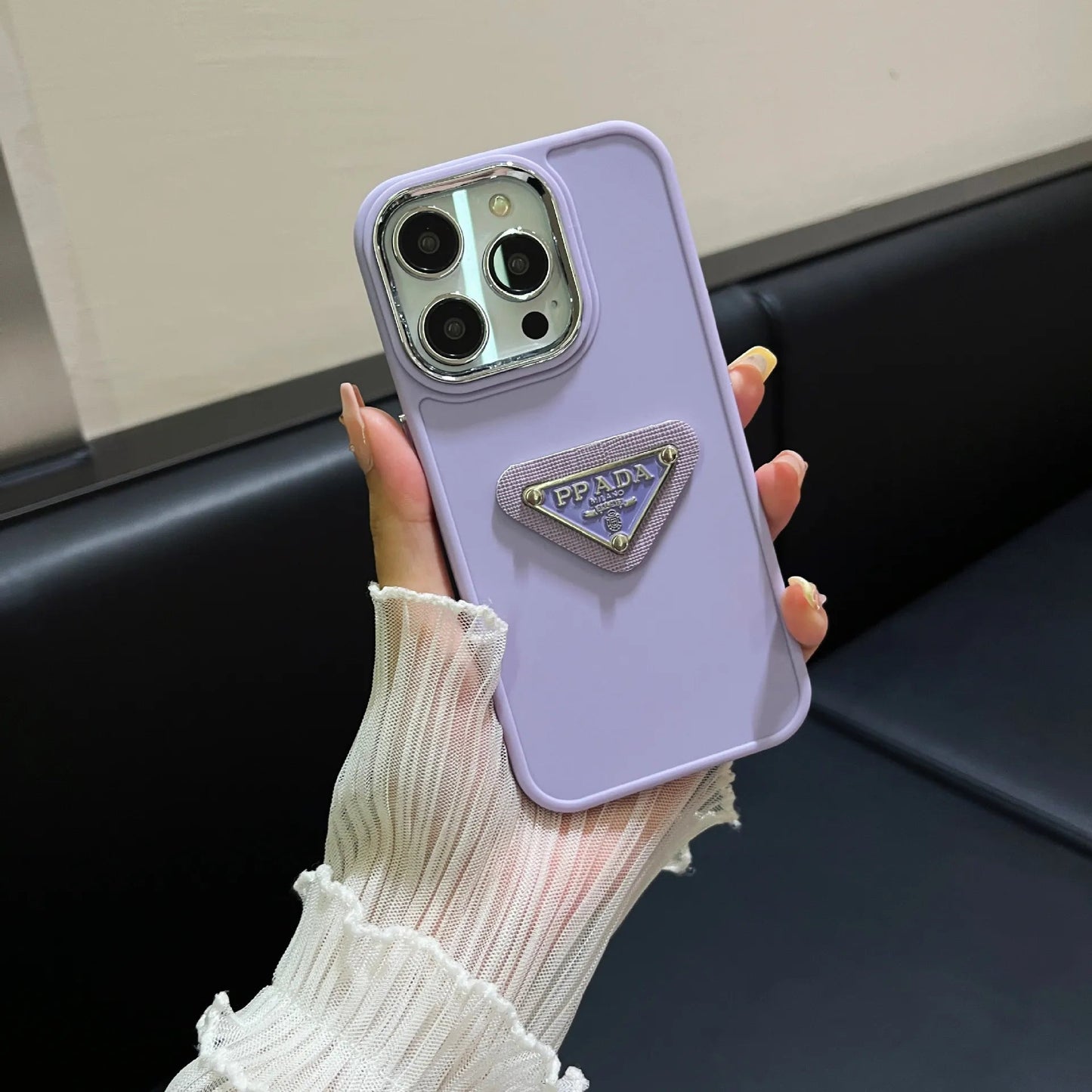 PD Simple Metal Triangle Label iPhone Case - The Luxe Case